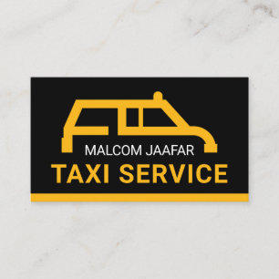 Carte De Visite Voiture de taxi jaune simple Votre nom
