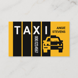 Carte De Visite Voiture de taxi jaune sur rayures