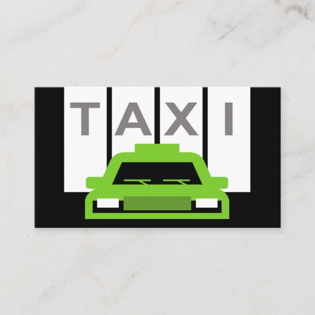 Carte De Visite Voiture de taxi rayures verticales blanches (Devant)