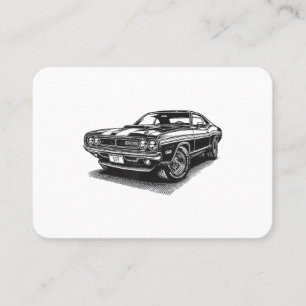Carte De Visite Voiture Musclée Américaine Classique Rétro Vintage