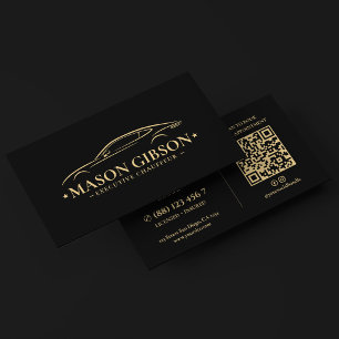 Carte De Visite Voiture noire de luxe avec chauffeur exécutif mode