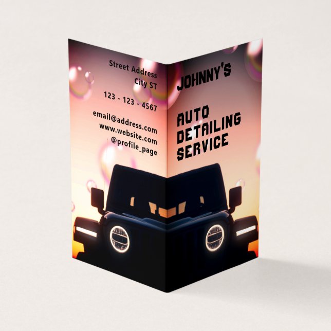 Carte De Visite Voiture professionnelle à l'image du crépuscule (Extérieur)