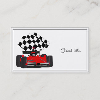 Carte De Visite Voiture Red Race avec drapeau À damiers