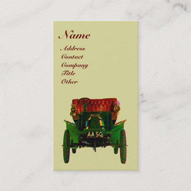 CARTE DE VISITE VOITURE RETRO - AUTOMOBILE (Devant)