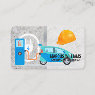Carte De Visite Voitures électriques   Casque de chantier   Ingéni