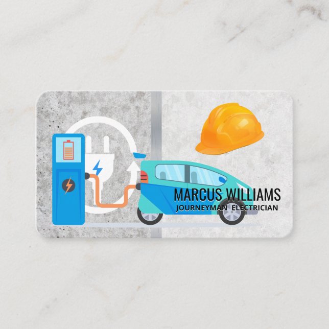 Carte De Visite Voitures électriques | Casque de chantier | Ingéni (Devant)