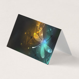 Carte De Visite Vol de libellule verte lumineuse