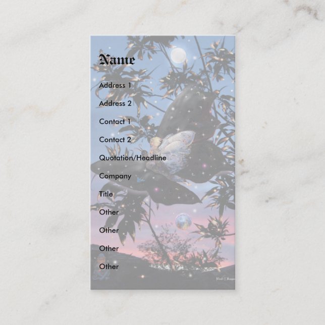 Carte De Visite Vol de nuit de minuit d'été ! (Devant)