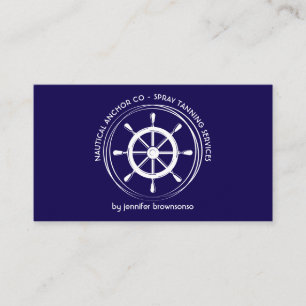 Carte De Visite Volant de navire nautique bleu marine