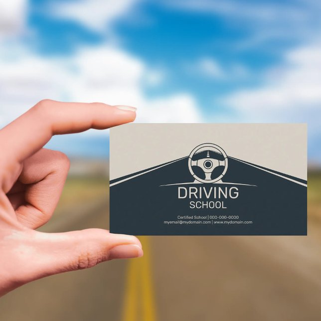 Carte De Visite Volant - École de Conduite (Steering Wheel - Driving School Business Card)