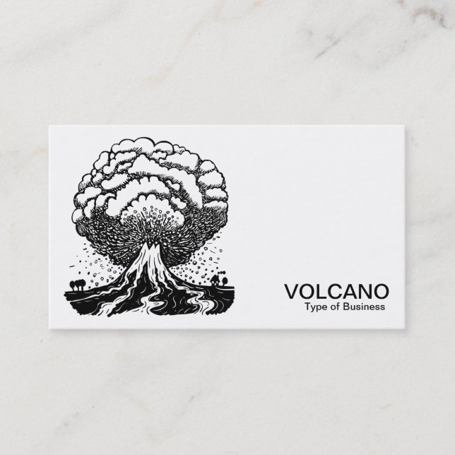 Carte De Visite Volcan - Noir sur Blanc (Devant)