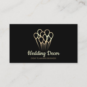 Carte De Visite Volet Black Gold Event Party Planner