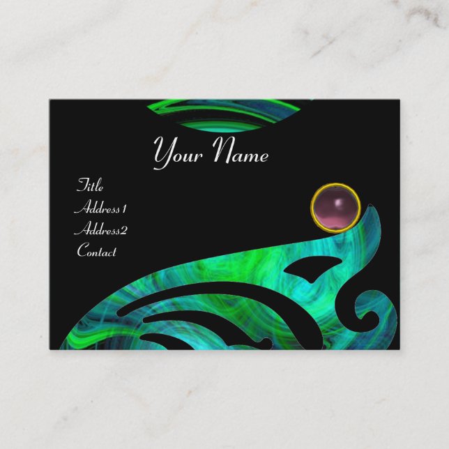 Carte De Visite VORTEX CLAIR AMÉTHYSE bleu rose vert noir jaune (Devant)