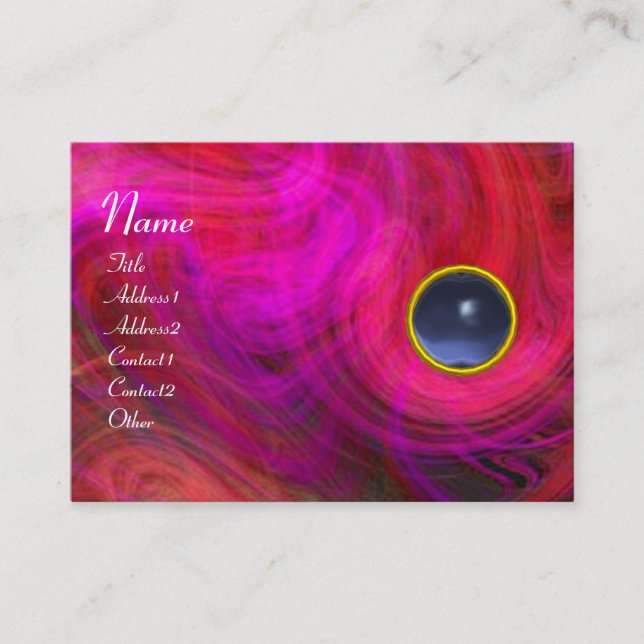 Carte De Visite VORTEX CLAIR BLUE TOPAZ rose violet rouge jaune (Devant)