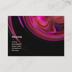 Carte De Visite VORTEX CLAIR, ROUGE PURPLE FRACTAL SWIRLS Noir