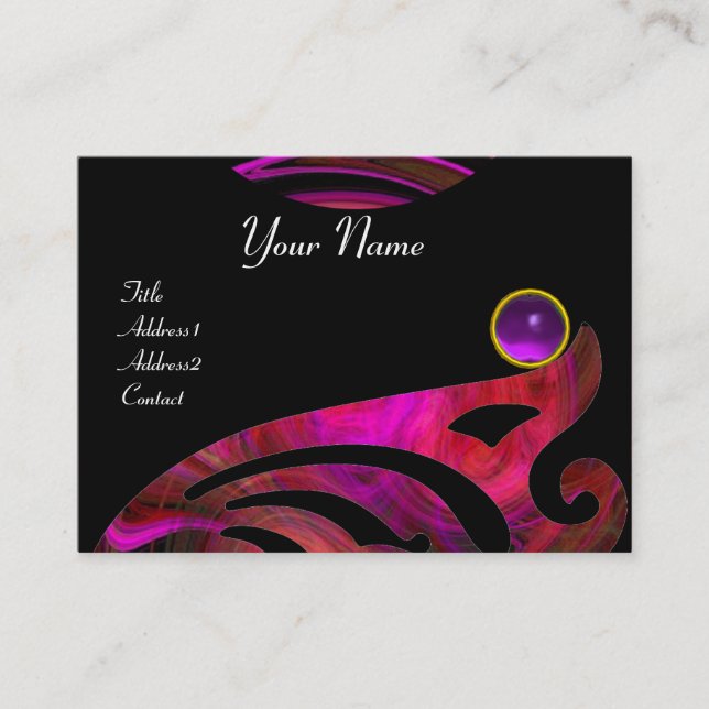 Carte De Visite VORTEX LÉGER AMÉTHYST rose jaune noir rouge violet (Devant)
