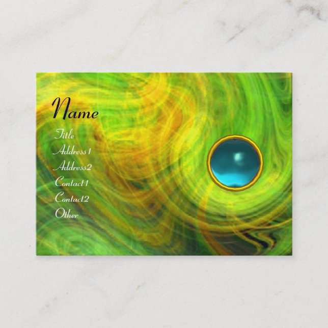 Carte De Visite VORTEX LÉGER AQUAMARINE vert jaune orange bleu (Devant)