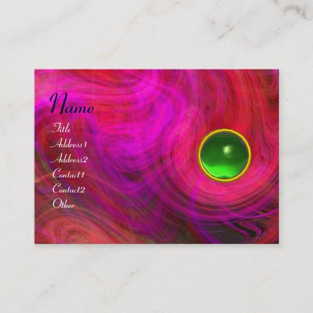 Carte De Visite VORTEX LÉGER EMERALD vert jaune rouge rose violet (Devant)