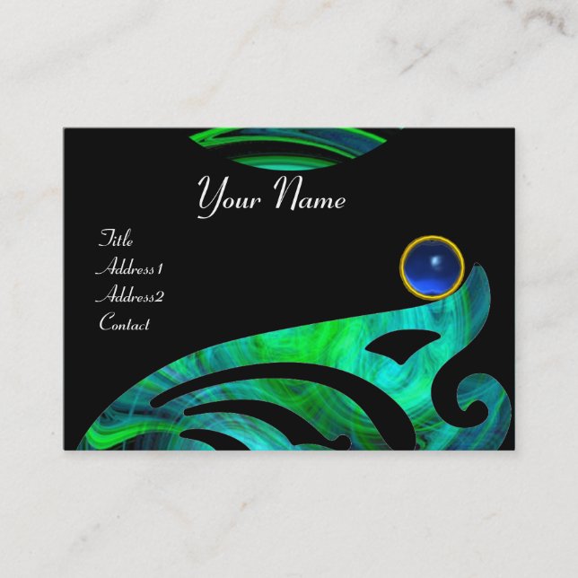 Carte De Visite VORTEX LÉGER SAPPHIRE bleu vert noir jaune (Devant)