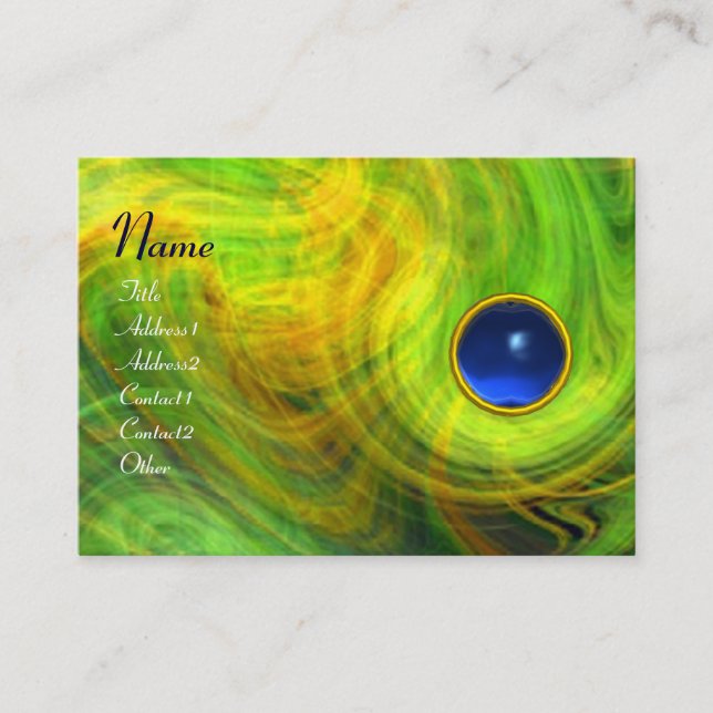 Carte De Visite VORTEX LÉGER SAPPHIRE vert jaune orange bleu (Devant)