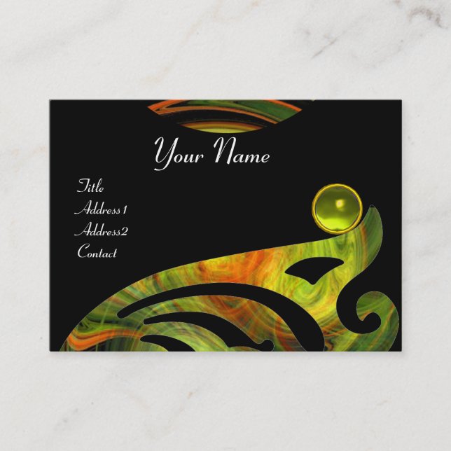 Carte De Visite VORTEX LÉGER TOPAZ noir jaune orange vert (Devant)