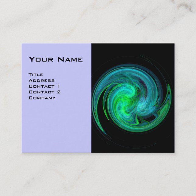 Carte De Visite VORTEX LUMINEUX, bleu-vert-blanc-vert-bleu-vert-bl (Devant)