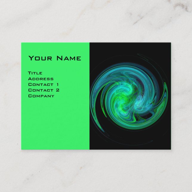 Carte De Visite VORTEX LUMINEUX, bleu-vert-blanc-vert-bleu-vert-bl (Devant)
