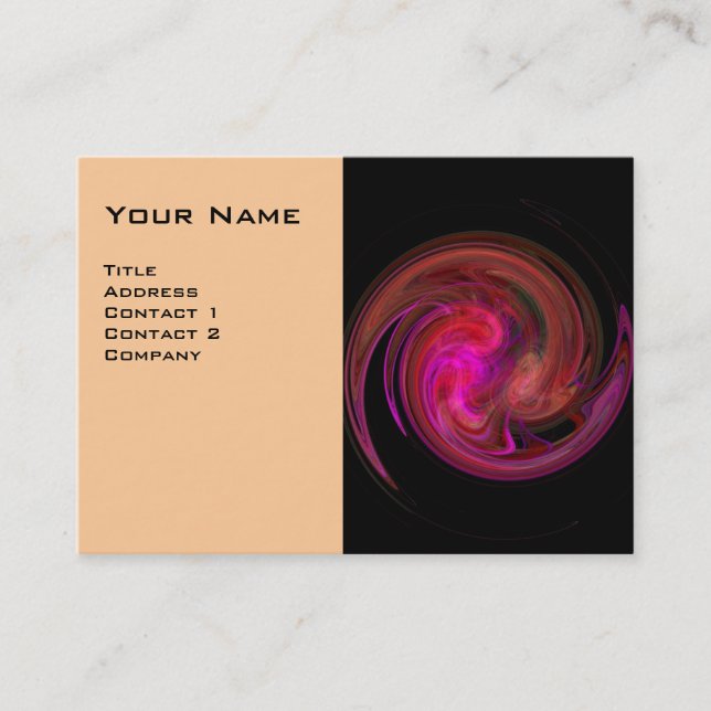 Carte De Visite VORTEX LUMINEUX, noir vif rose violet rouge (Devant)