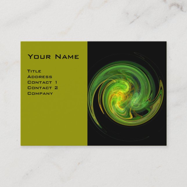 Carte De Visite VORTEX LUMINEUX, noir vif, vert blanc blanc (Devant)