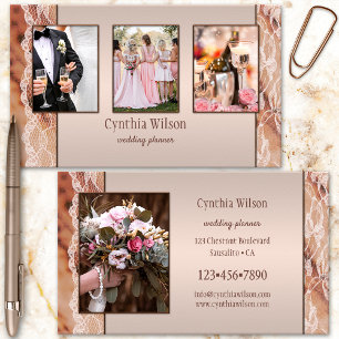 Carte De Visite Vos Photos Planificateur de Mariage Dentelle Choco