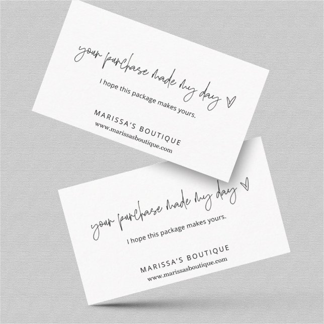 Carte De Visite Votre achat Fabriqué Mon Merci de jour (Créateur téléchargé)