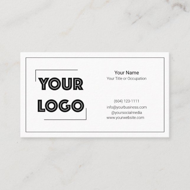 Carte De Visite Votre code QR personnalisé de marketing de logo (Devant)