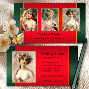Carte De Visite Votre couverture de livre d'auteur romantique clas