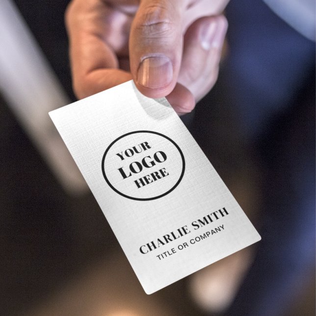 Carte De Visite Votre entreprise Logo l Minimal moderne Noir & Bla (Créateur téléchargé)