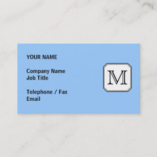 Carte De Visite Votre lettre. Monogramme fait sur commande. Blanc