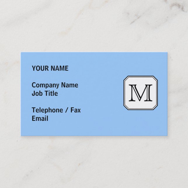Carte De Visite Votre lettre. Monogramme fait sur commande. Blanc (Devant)
