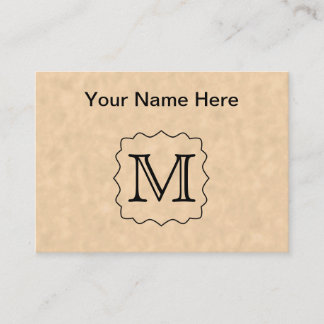 Carte De Visite Votre lettre. Monogramme fait sur commande. Noir