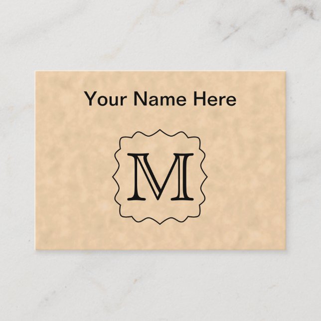 Carte De Visite Votre lettre. Monogramme fait sur commande. Noir (Devant)