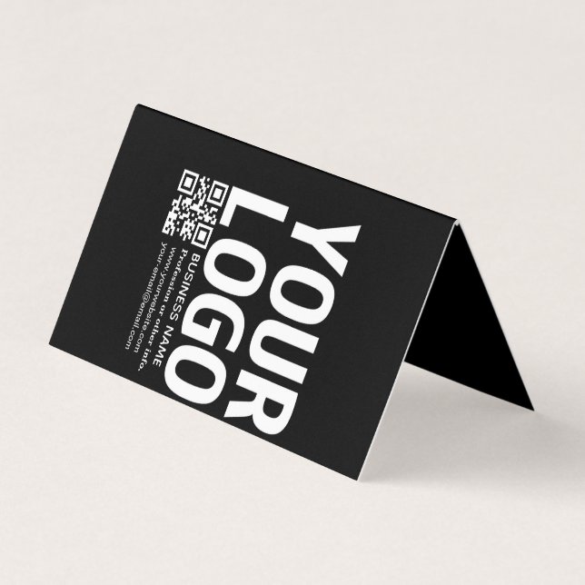 Carte De Visite Votre logo avec QR code et texte modifiables  (Devant)