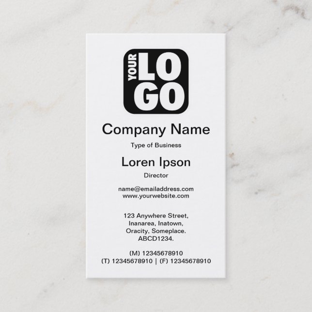 Carte De Visite Votre logo - blanc (Devant)