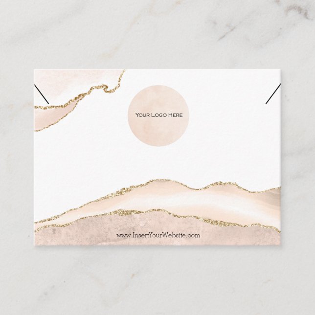 Carte De Visite Votre Logo Collier Card Blush & Gold Large (Devant)