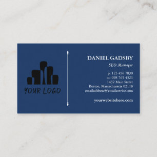 Carte De Visite Votre logo Deep Blue White Practical Minimalist