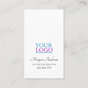 Carte De Visite Votre logo, élégant, professionnel, blanc et corai