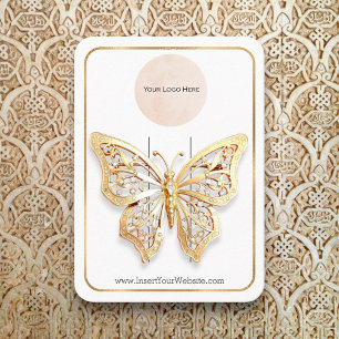 Carte De Visite Votre logo Gold Foil Bow Hair Clip Affichage verti