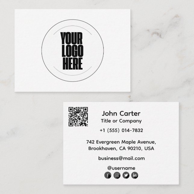 Carte De Visite Votre Logo Ici (Devant / Derrière)