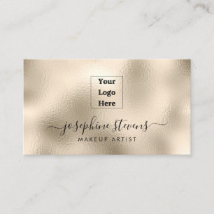 Carte De Visite Votre Logo Ici Champagne Foil Script Typographie