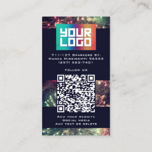 Carte De Visite Votre logo ici moderne personnalisé QR Code Firewo