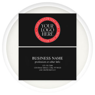 Carte De Visite Votre logo ou autre image Noir Rouge & Blanc