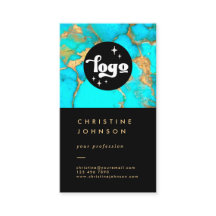 votre logo pierre turquoise sur noir