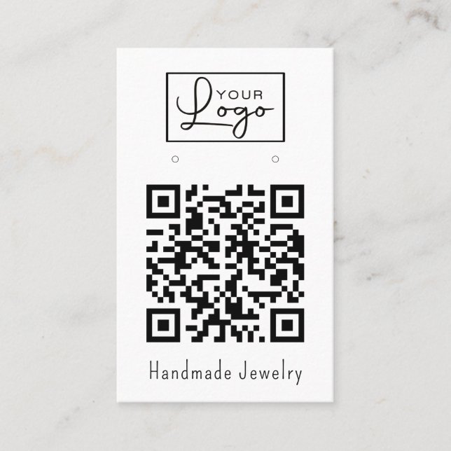 Carte De Visite Votre Logo QR Code Écouter Écran médias sociaux (Devant)